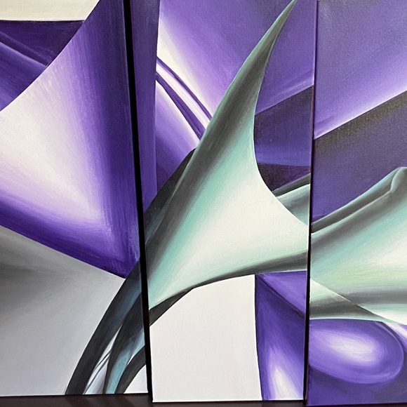 Original Purple oil Canvas painting!!Beautiful print I loved it - I bought 2 - Picture 4 of 6